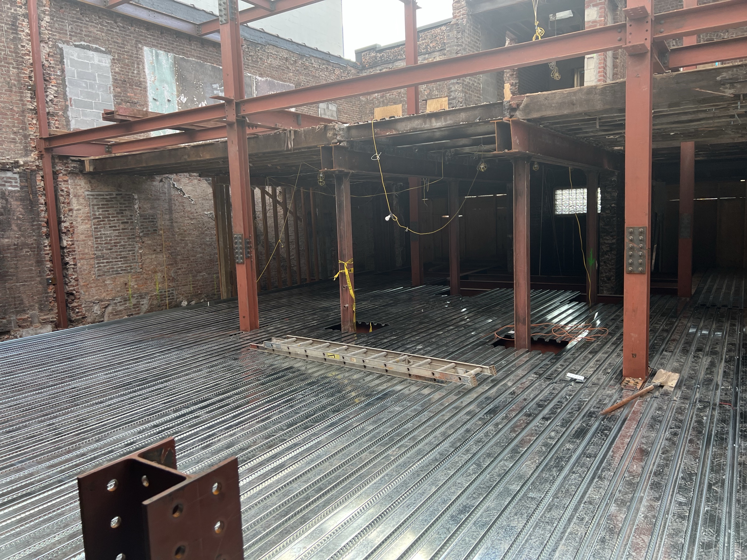 Steel framing and metal decking interior on a Timeless project